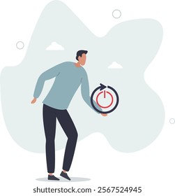 Time to reboot business or career, refresh working energy or restart new journey,flat characters.