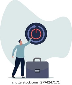Time to reboot business or career, refresh working energy or restart new journey, change to improve outcome concept.life situation and activities.