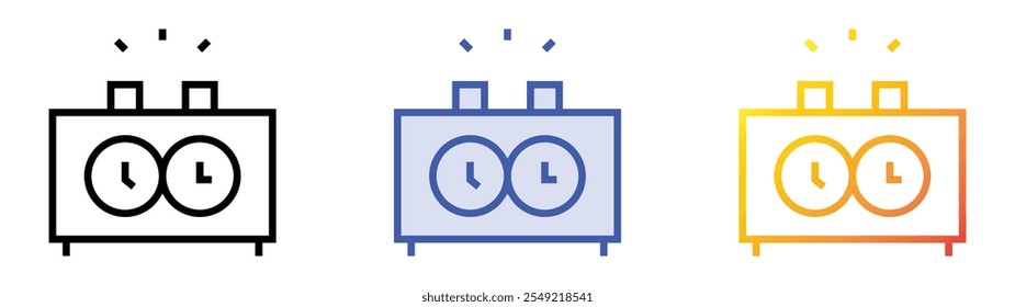 time recorder icon. Linear, Blue Fill and Gradient Style Design Isolated On White Background