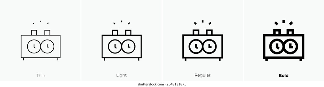 time recorder icon. Thin, Light Regular And Bold style design isolated on white background