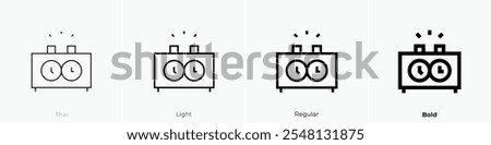 time recorder icon. Thin, Light Regular And Bold style design isolated on white background