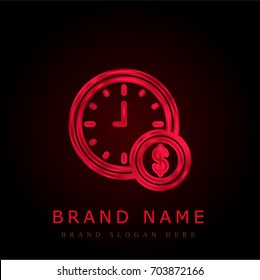 Time red chromium metallic logo