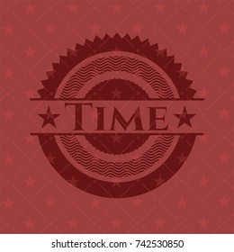 Time red emblem. Retro