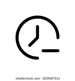 Time Reduce Line Icon. Clipart Image Isolated On White Background