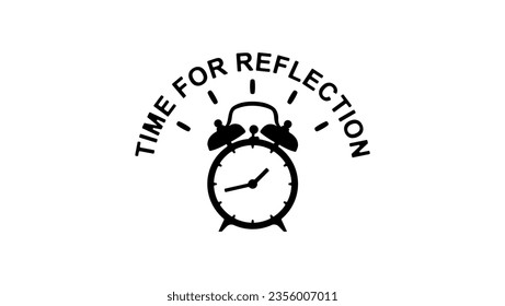 Time for reflection, Message Means Ponder Or Reflect, alarm clock with the inscription on the head