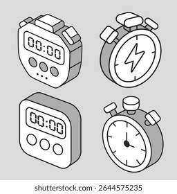 Zeitbezogene Symbolillustrationen