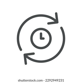 Esquema de icono y vector lineal relacionados con el tiempo.
