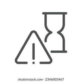 Esquema de icono y vector lineal relacionados con el tiempo.