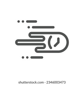Esquema de icono y vector lineal relacionados con el tiempo.