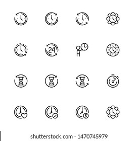Time Related Vector Icon Set in Outline Style