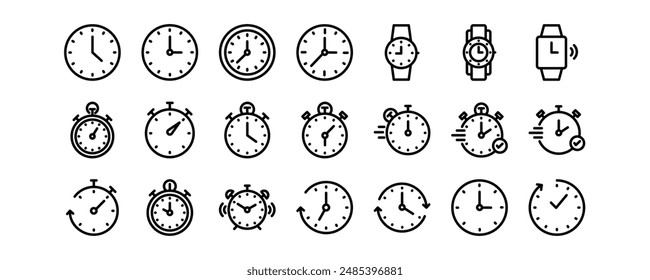 Time related Related related vector icons set.