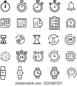 time related vector line icon set-simple and elegant 
