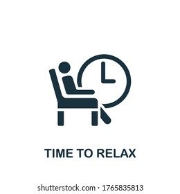 Time To Relax icon. Simple element from productive work collection. Creative Time To Relax icon for web design, templates, infographics and more