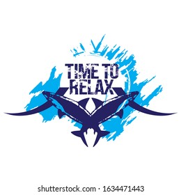 Time to relax. Surf t-shirt design. Isolated on white background.