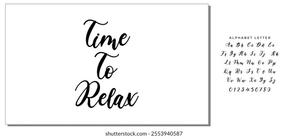 time to relax text on white background
