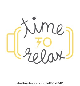 Tiempo para relajar la ilustración de arte vectorial permanecer en casa y relajarse
