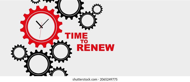 time to renew sign on white background