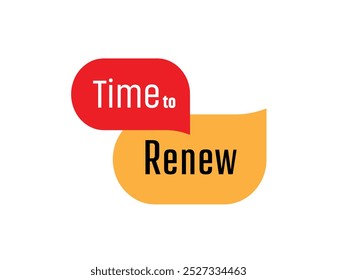 time to renew sign on white background