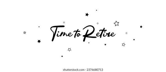 time to retire card on white background