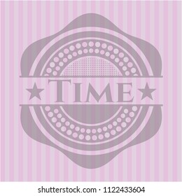 Time retro pink emblem