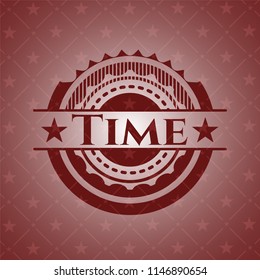 Time retro style red emblem