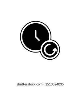 Time, rewind icon. Simple glyph, flat vector of time icons for ui and ux, website or mobile application