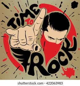 Time To Rock Retro Style Icon