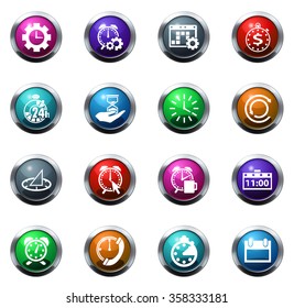  Time round glossy web icon set