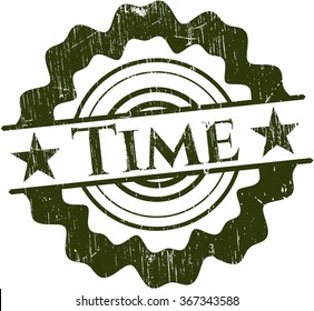 Time rubber grunge stamp
