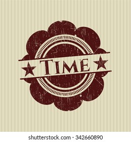 Time rubber stamp with grunge texture