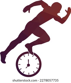 Time run vector logo template. This design use clock and forr symbol. Suitable for management.