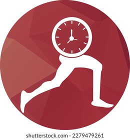 Time run vector logo template. This design use clock and forr symbol. Suitable for management.