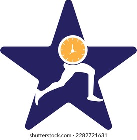 Time run vector logo template. This design use clock and forr symbol. Suitable for management.