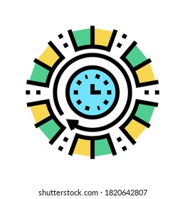 time running future color icon vector. time running future sign. isolated symbol illustration