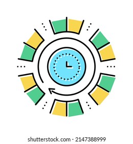 time running future color icon vector. time running future sign. isolated symbol illustration