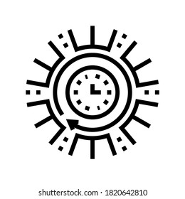 time running future line icon vector. time running future sign. isolated contour symbol black illustration
