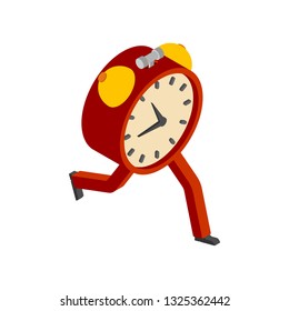 Time running out. Alarm clock is running. Vector
