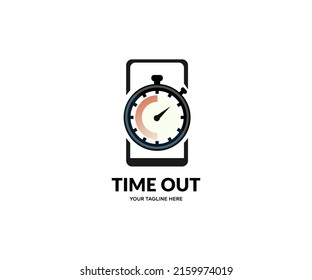 Time is Running Out Clock Deadline Ending Soon logo design. Time keeper, concept of passing away, the clock breaks down into pieces vector design and illustration.