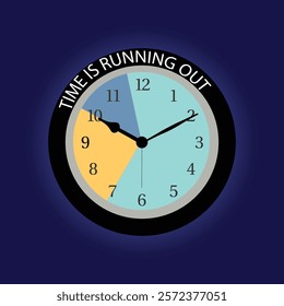 Time is running out clock vector design illustration.