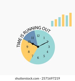 Time is running out icon isolated on white background clock technology vector design illustration.