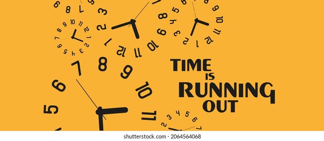 time to running out sign on red background
