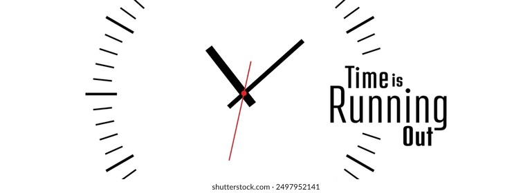 time is running out sign on white background