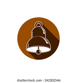 Time is running out theme symbol. Alarm conceptual graphic icon, for use in design and marketing. Waiter calling bell.