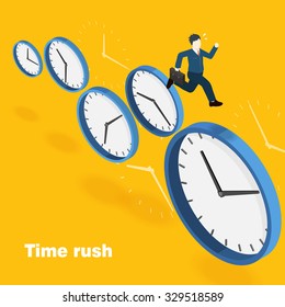 time rush concept in 3d isometric flat design