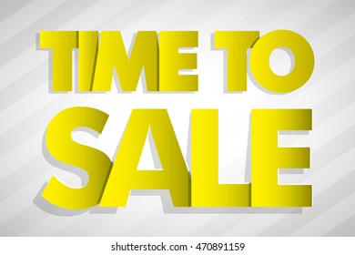 Time to sale square banner tag. Abstract rectangle background. Advertising discount poster. Vector illustration