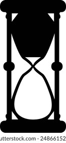Time Sandglass flat black vector icon.