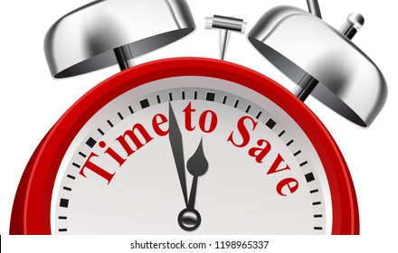 Time to Save Announcement Concept on white background