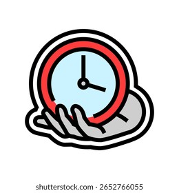 time saver color icon vector. time saver sign. isolated symbol illustration