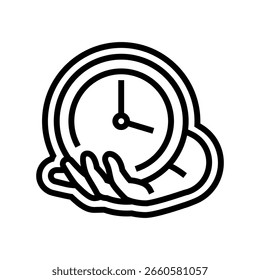 ícone de linha de economia de tempo vetor. sinal de economia de tempo. símbolo de contorno isolado ilustração em preto