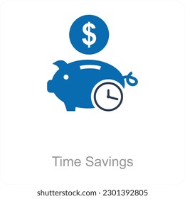 Time Savings and savings icon concept